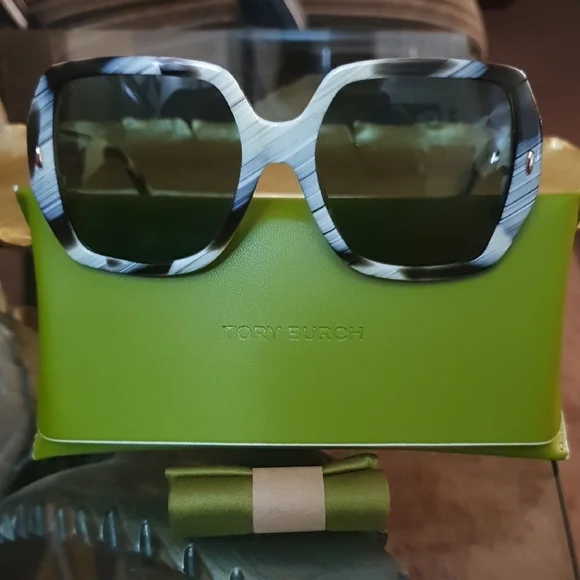 Tory Burch Black and White Women's Sunglasses - Picture 2 of 10